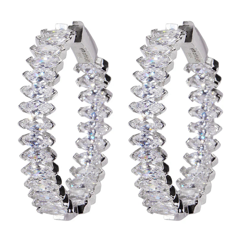 Nickho Rey - Marquise Hoop in White