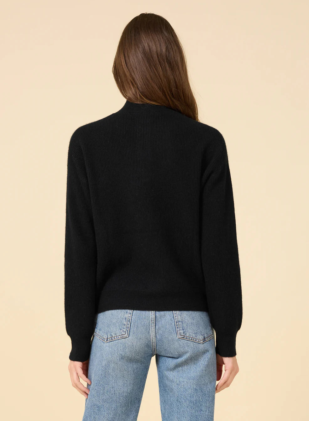 One Grey Day - Colorado Half-Zip Cashmere Pullover in Black