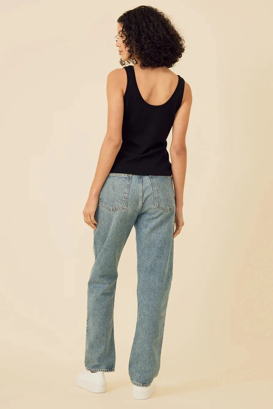 One Grey Day - Laguna Merino Tank in Black