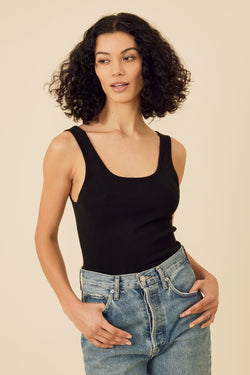 One Grey Day - Hollie Tank Bodysuit in Black Viva O Sol