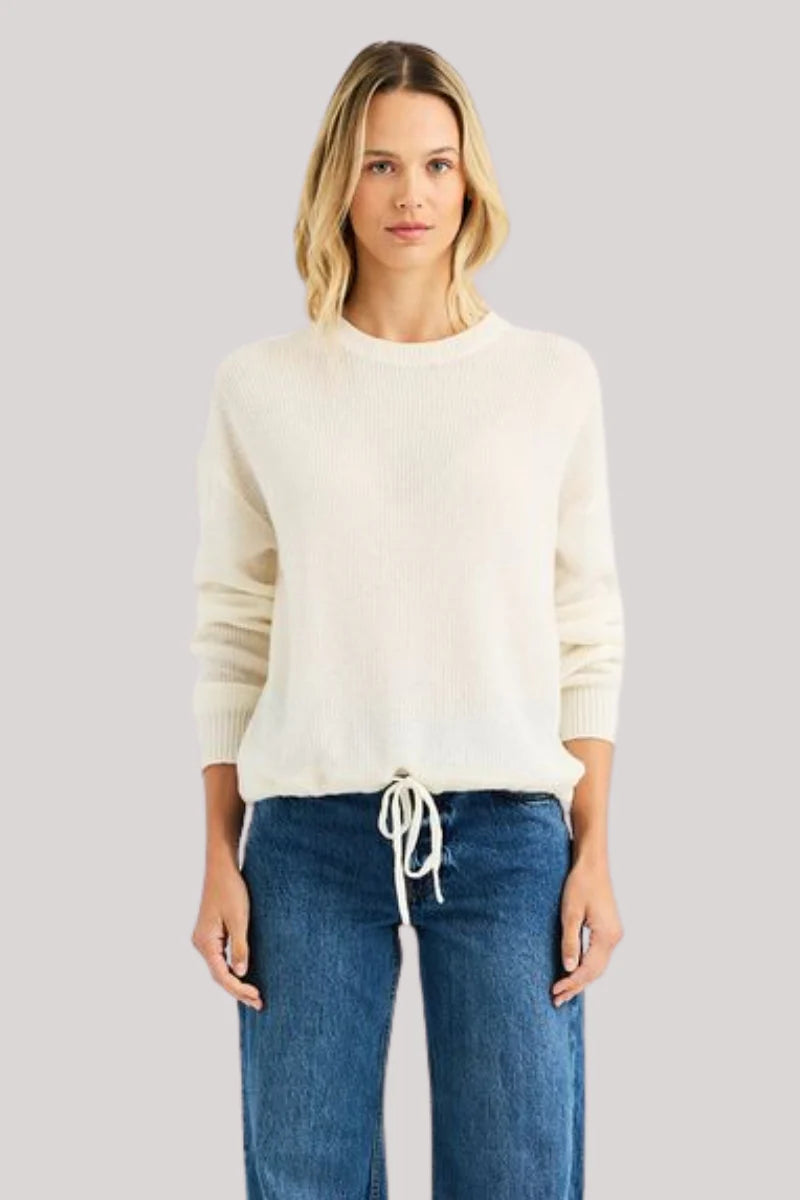 One Grey Day - Kitt Cashmere Pullover in Ecru