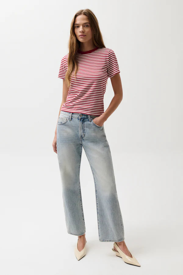 PISTOLA Denim - Lexi Mid Rise Bowed Straight
