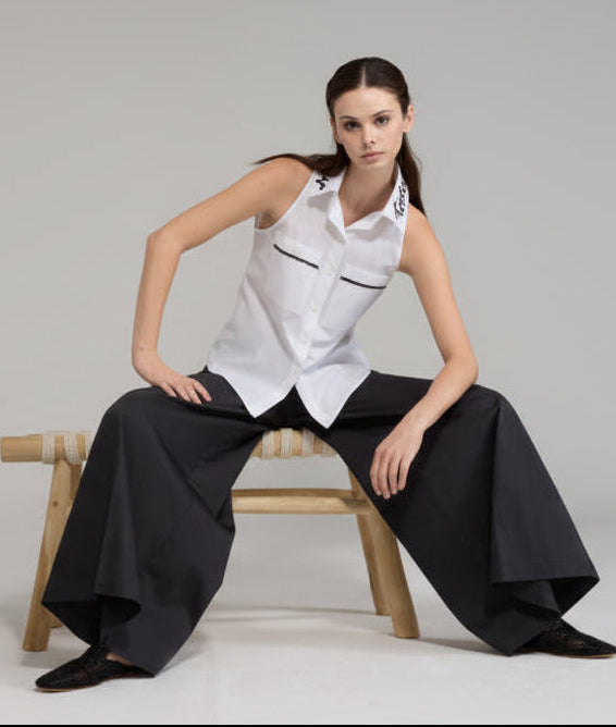 Tricot Chic - Monaco Contrast Sleeveless Shirt