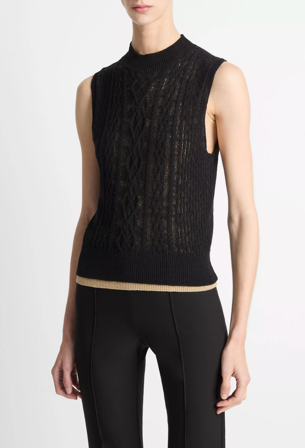 Vince. - Cable Double Layer Shell in Black