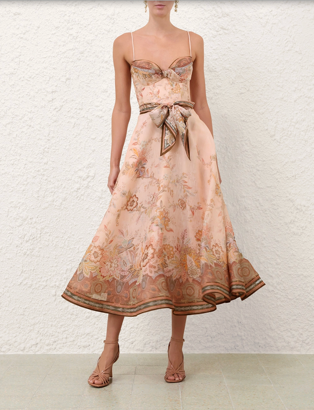 midi zimmermann dress Patience in Mustard Floral The Rebellion Striped Midi Dress in Spliced Stripes from our Cruise 2026 Collection Zimmermann Cotton Chintz Wrap Midi