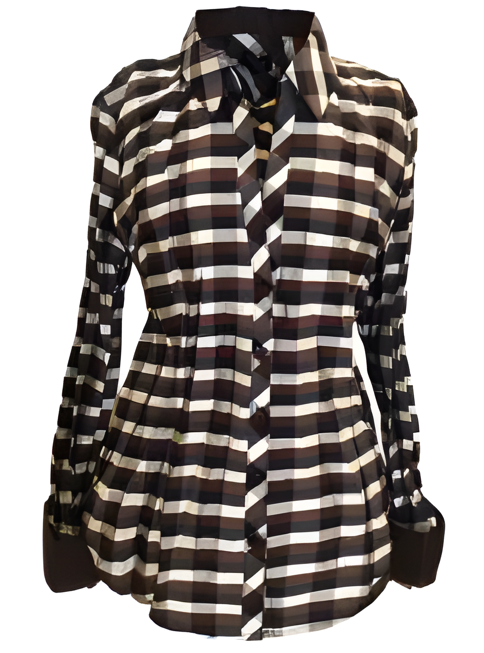 Beluva - Webster Check Top in Chocolate