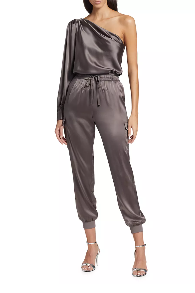 Cami NYC Elsie Silk Joggers in Fog Viva O Sol