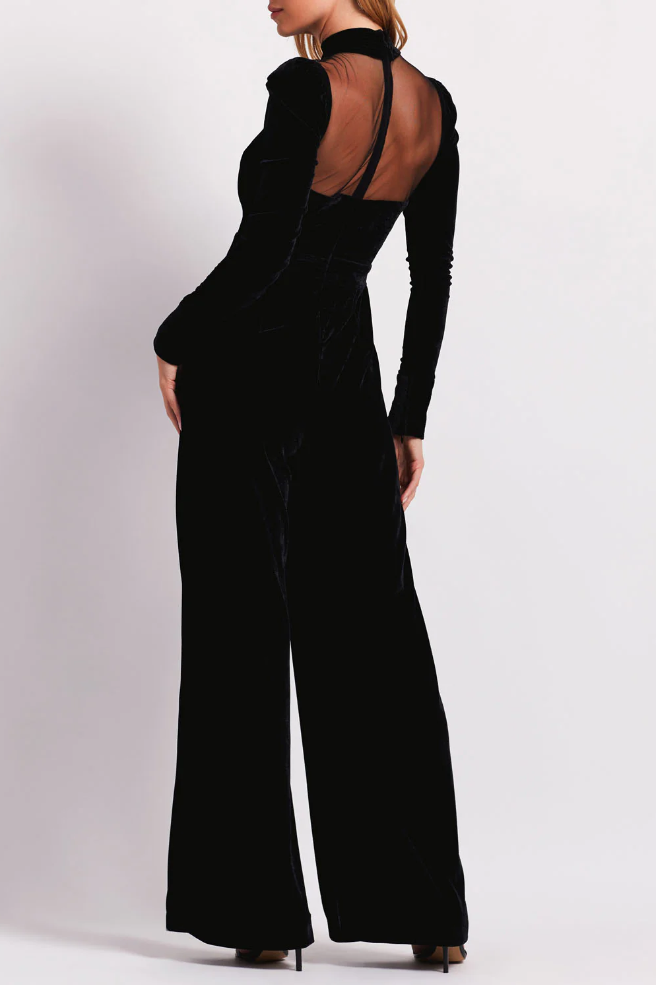 PatBo - Velvet Jumpsuit in Black