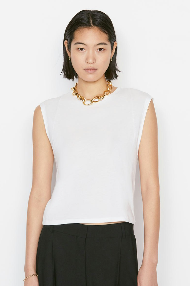 Frame - Muscle Crew Tank in White
