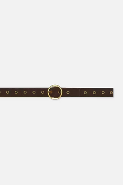 Frame - Petit Circle Belt in Espresso Suede