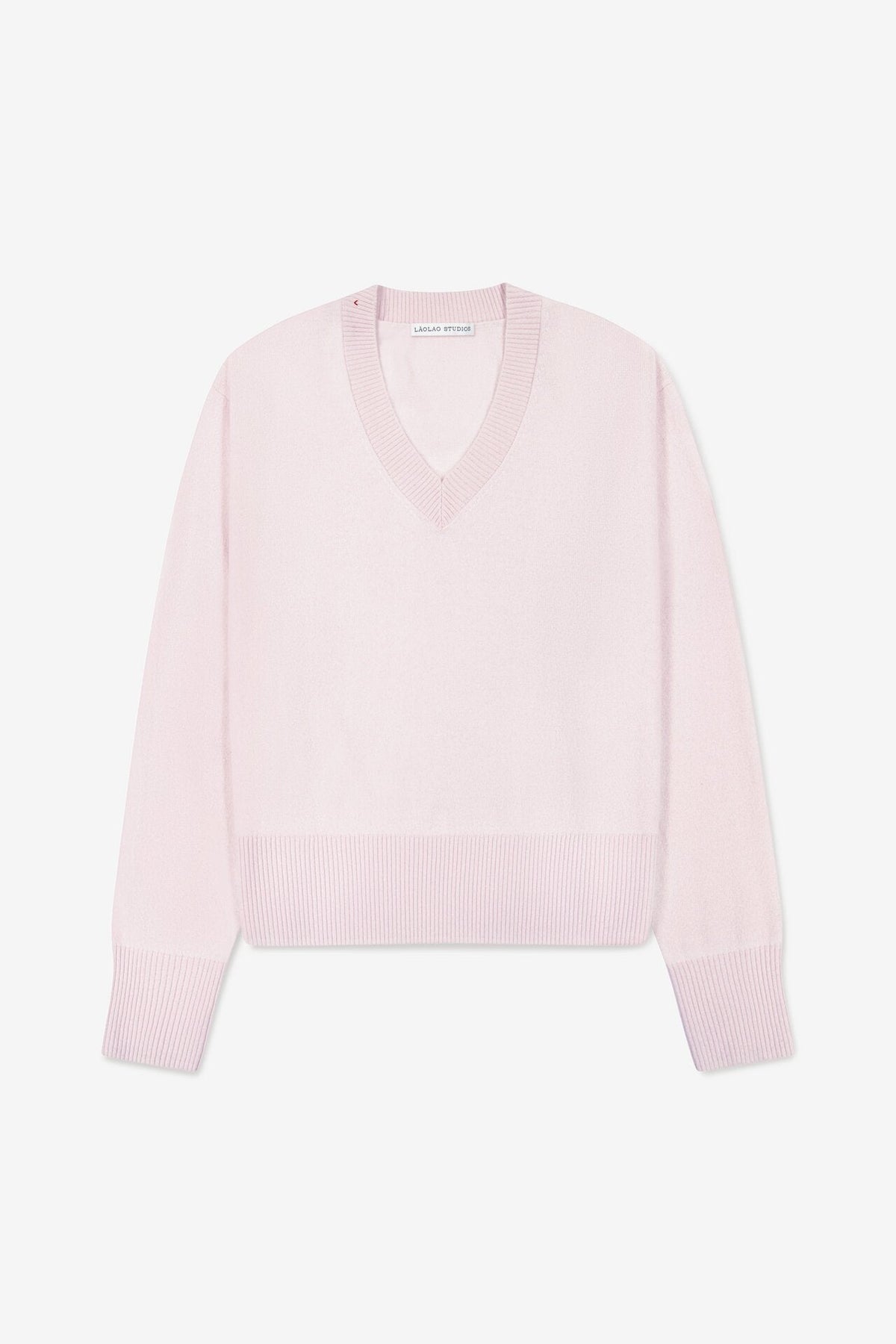 Allie V-Neck in Cashmere - Petal