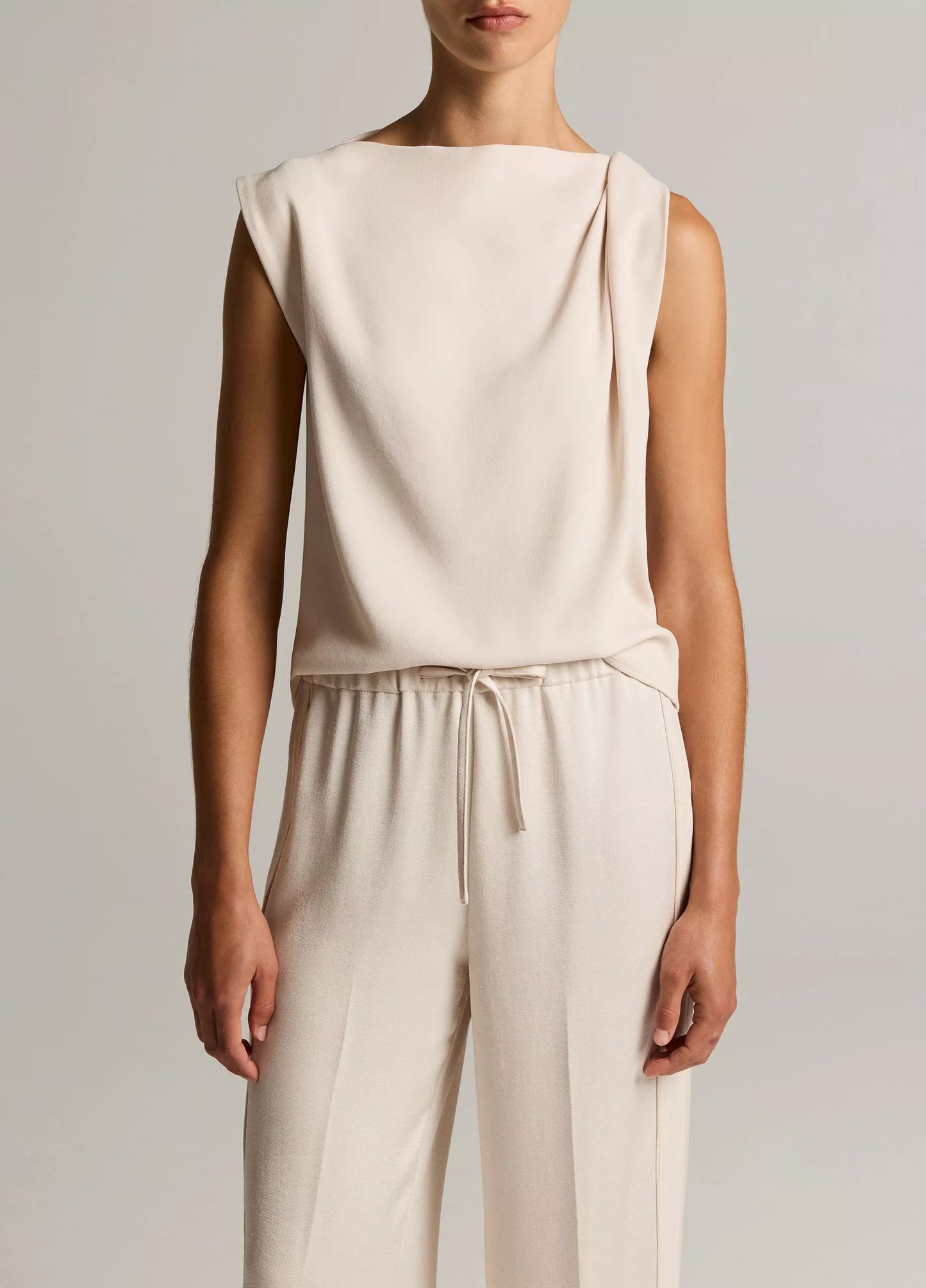 Vince. - Draped Shoulder Sleeveless Top in Blush Cloud