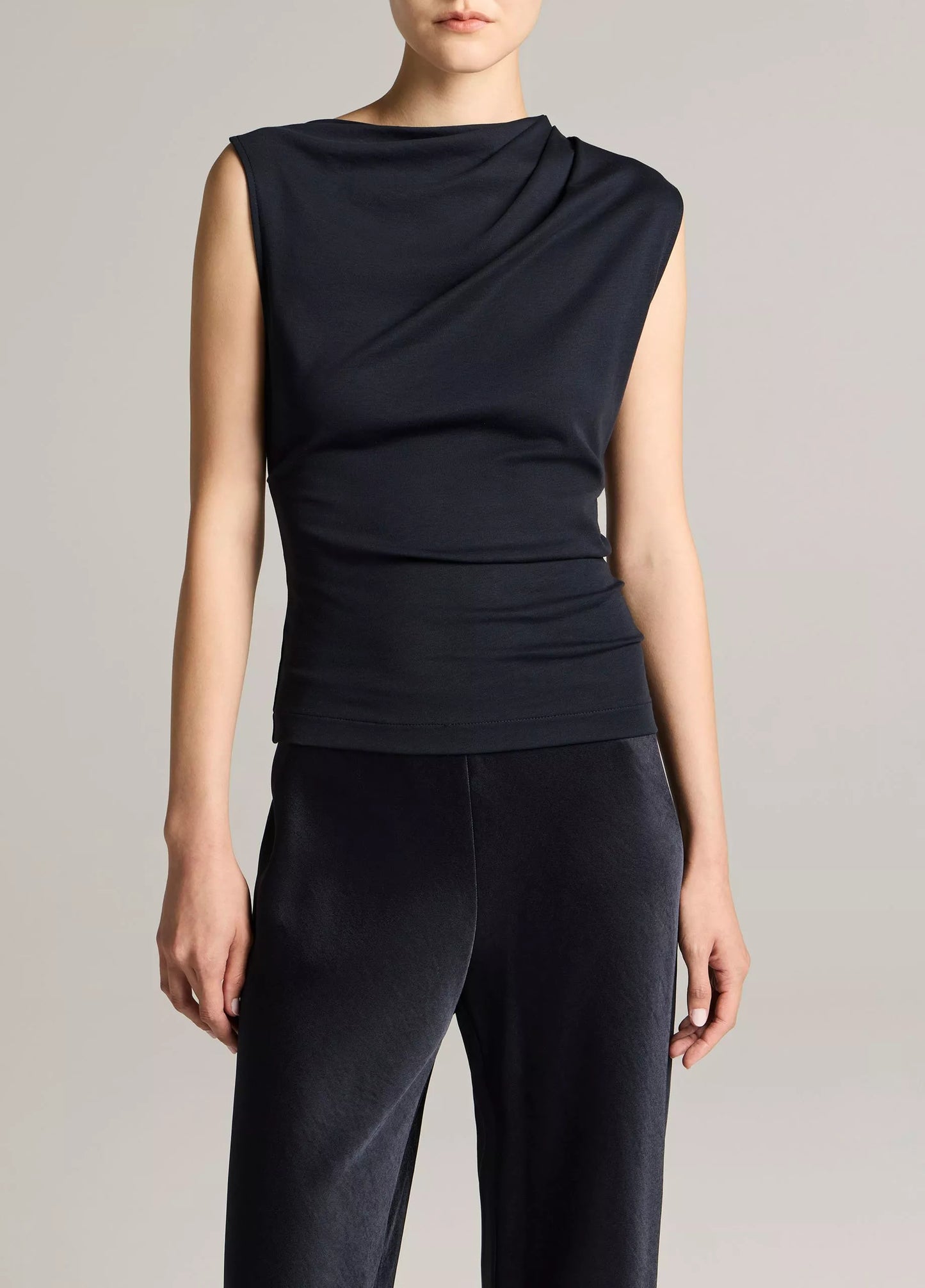 Vince - Sleeveless Draped Top in Ink