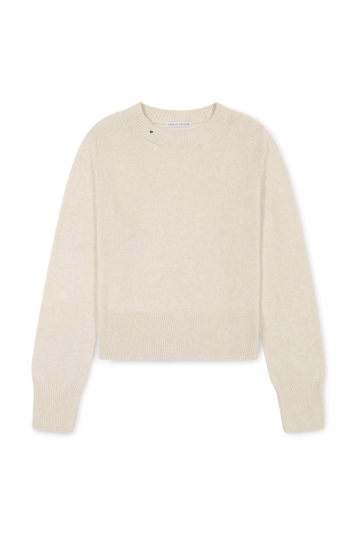 Chloe Crew in Linen - Cream