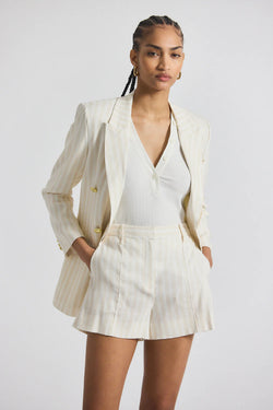 Derek Lam 10 Crosby - Freja Tonal Linen Short in Sand White