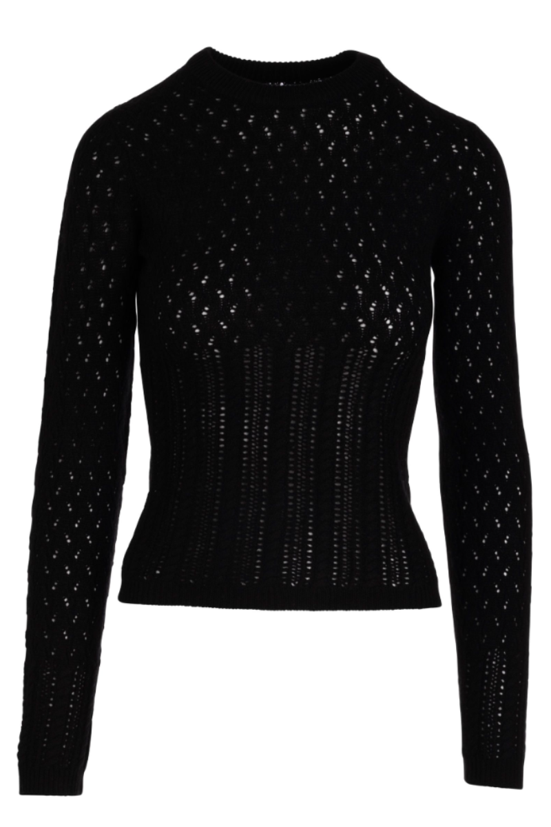 Naadam - Wool Cashmere Mixed Pointelle Fitted Crew