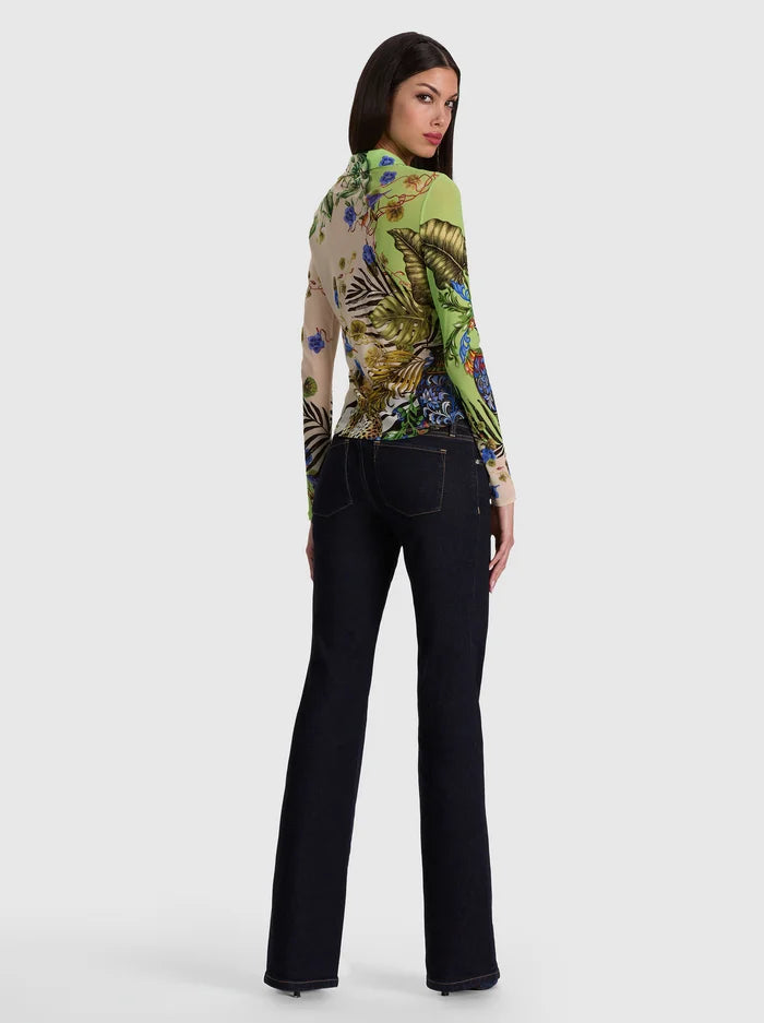 Alice & Olivia - Jade Mesh Button Down Blouse