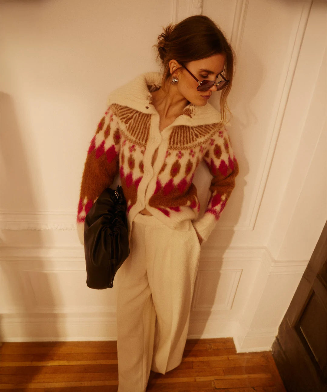 Naadam - Italian Luxe Reversible Cardigan in Pink Combo