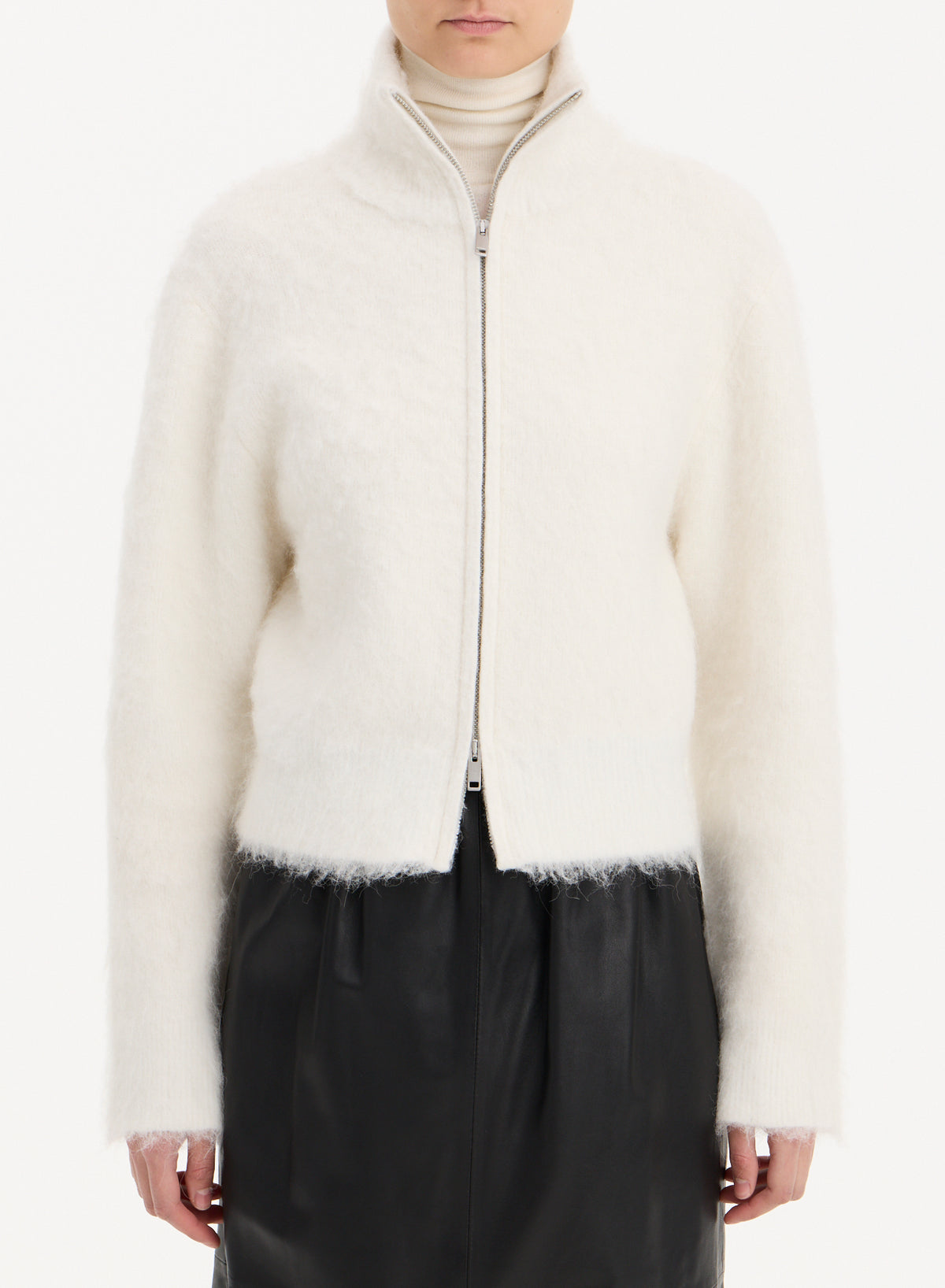 BRUSHED ZIP SWEATER JACKET