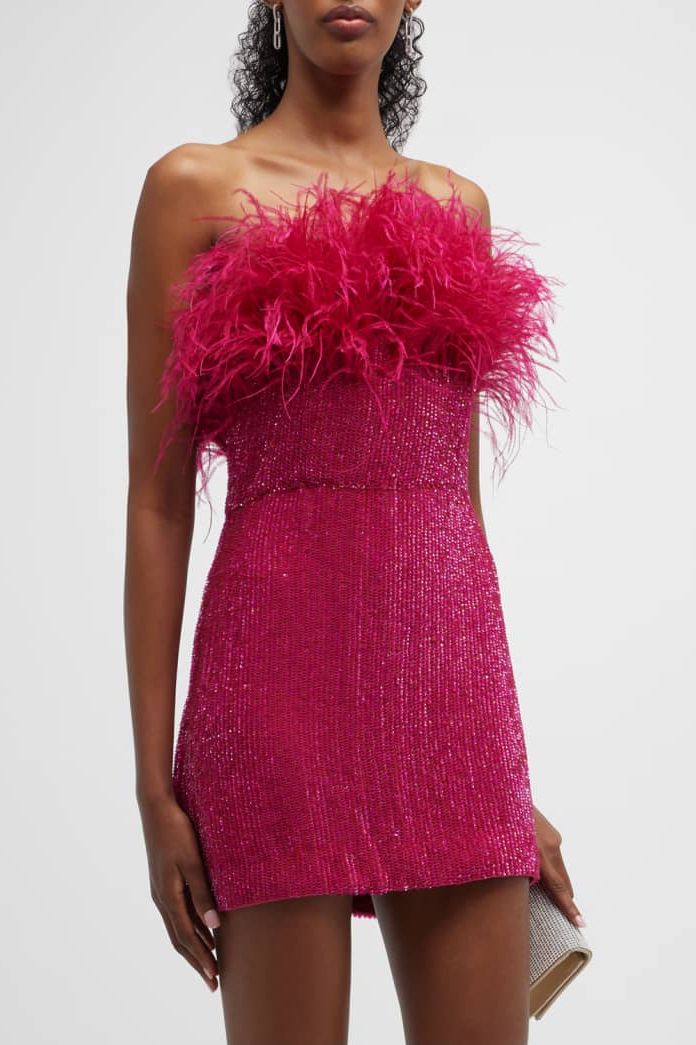 Retrofête - Torin Sequin Feather Dress