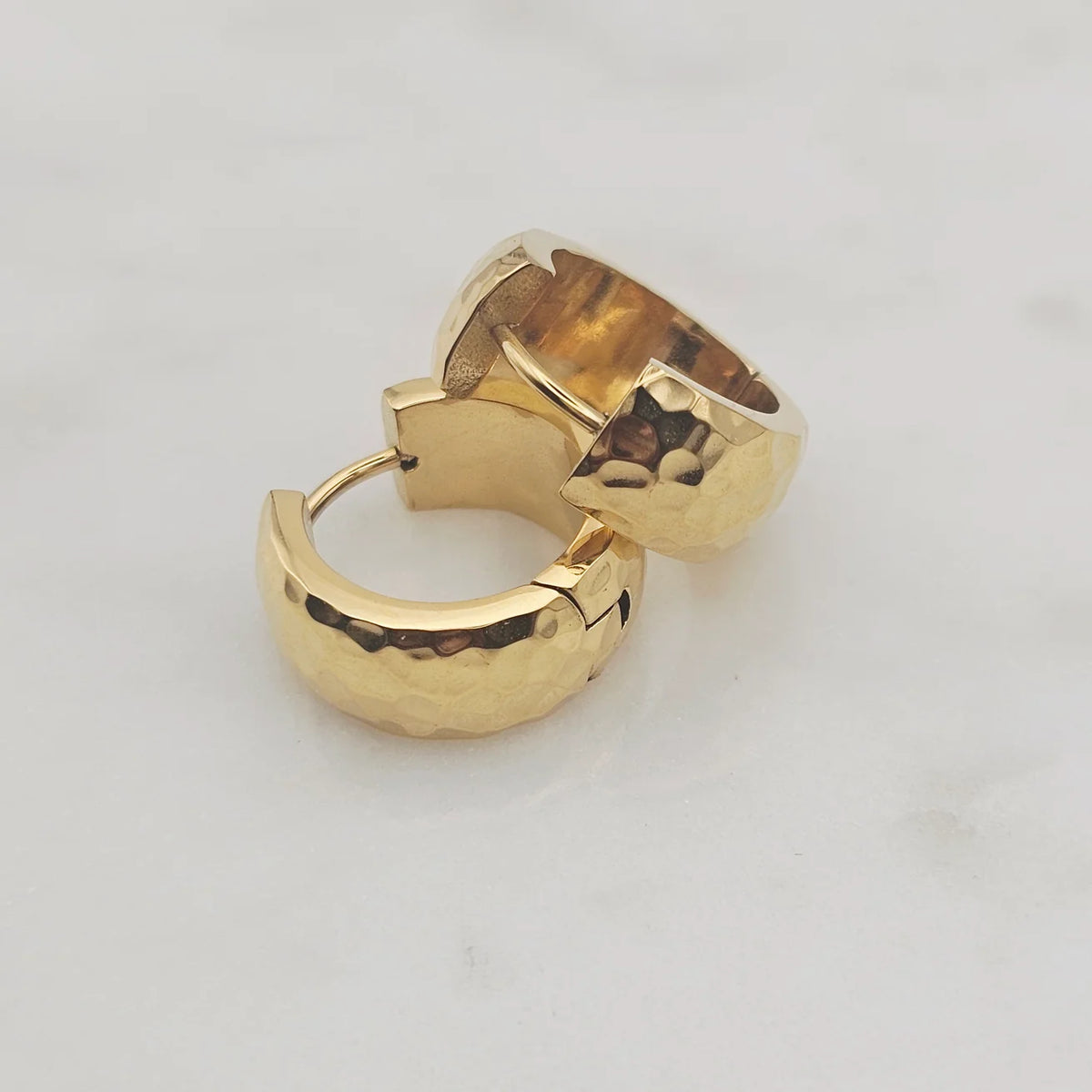 Xtraordinary Flair - Hammered Huggies in Gold