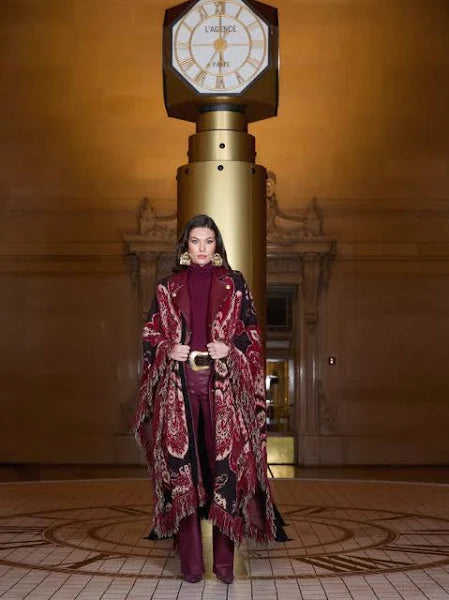 L'AGENCE - Clayton High Rise Wide Leg in Dark Port Coated