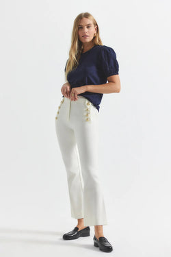 Derek Lam 10 Crosby - Robertson Cropped Flare Trouser in Soft White