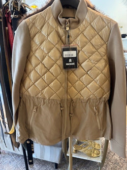 Mackage - ADITA Light Down Hybrid Jacket with Peplum Hem in Light Camel