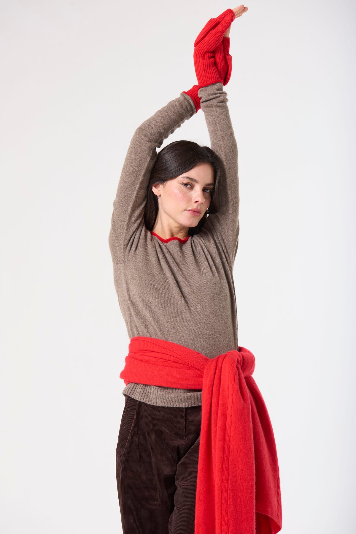 Flip-Top Mittens - Scarlet