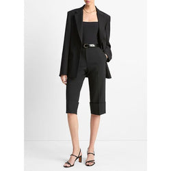Vince. - Mid Rise Cuffed Cropped Pant in Black