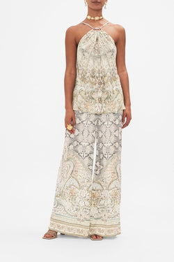Camilla - Gather Neck Hardware Top in Ivory Tower Tales Viva O Sol
