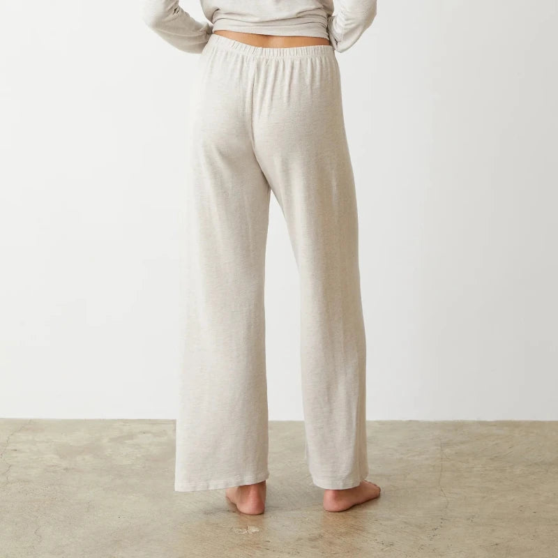 Monrow - French Terry Crop Pant in Bone