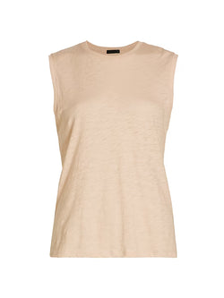 ATM - Slub Jersey Short Sleeve V Neck in Camel