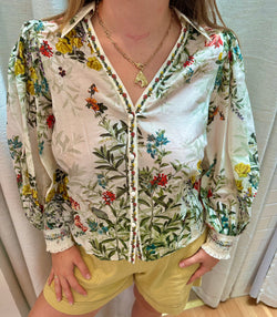 alice + olivia - Charis Button Down Blouse in Desert Sprigs