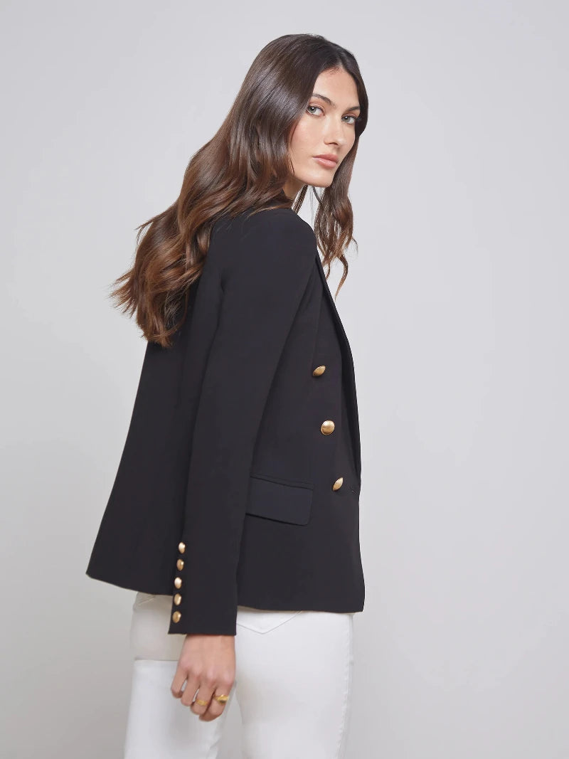 L'AGENCE - Kenzie Double Breasted Blazer in Black