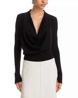 SIMKHAI - Natia Cowl Neck Top in Black
