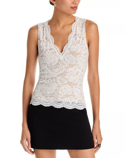Generation Love - Leila Stretch Lace Top in White Beige