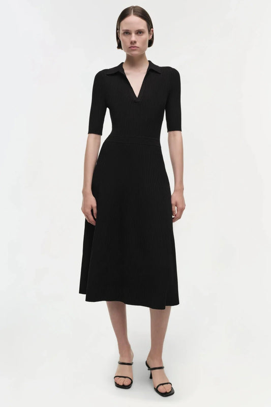 SIMKHAI - Pati Polo Midi Dress in Black