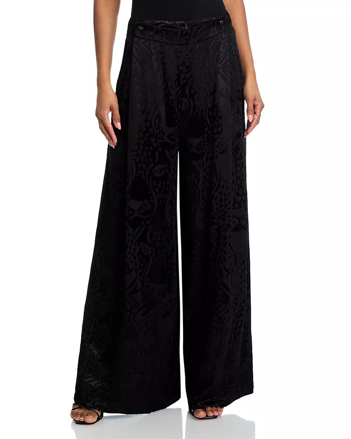 FARM Rio - Leopard Jacquard Pants in Black
