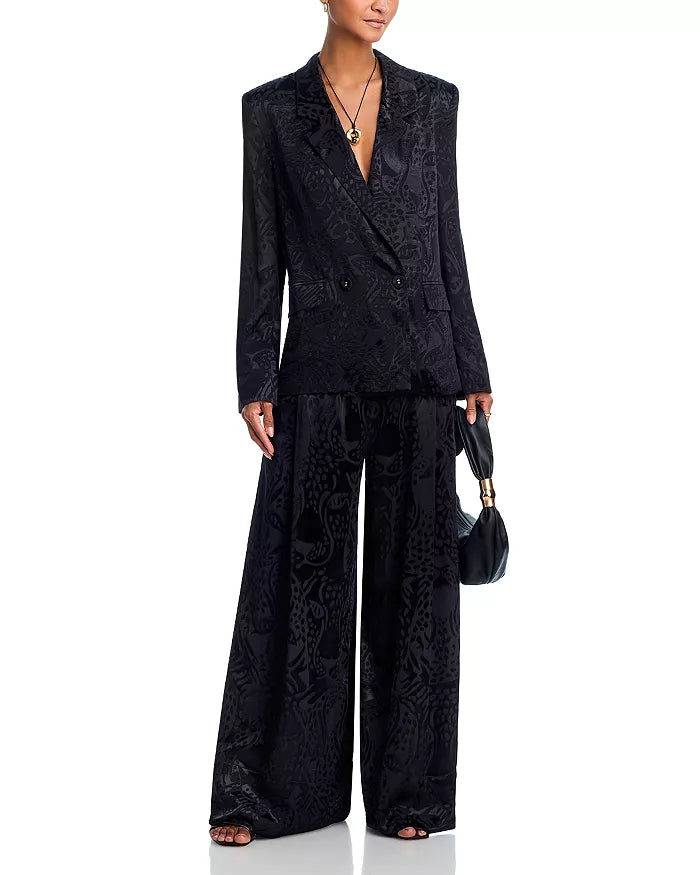 FARM Rio - Leopard Jacquard Pants in Black