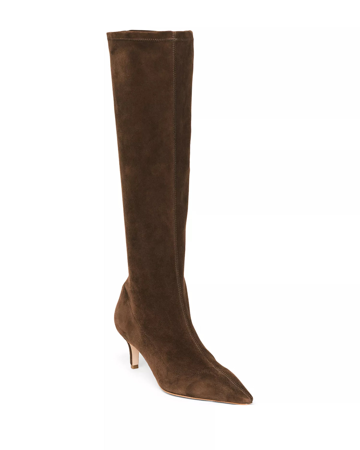 Cinq à Sept - Jade Stretch Suede Knee High Boots in Chocolate