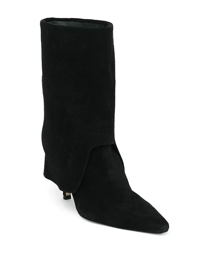Cinq à Sept - Anita Fold Over Suede Ankle Boot in Black