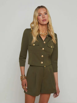 L'AGENCE - Kumi Cropped Fitted Jacket in Ivy Green