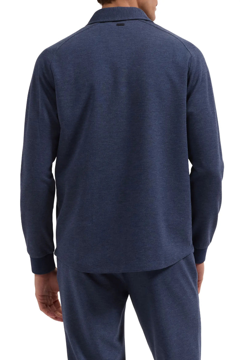 Bugatchi - Soft Touch™ Melange Knit Shirt in Navy