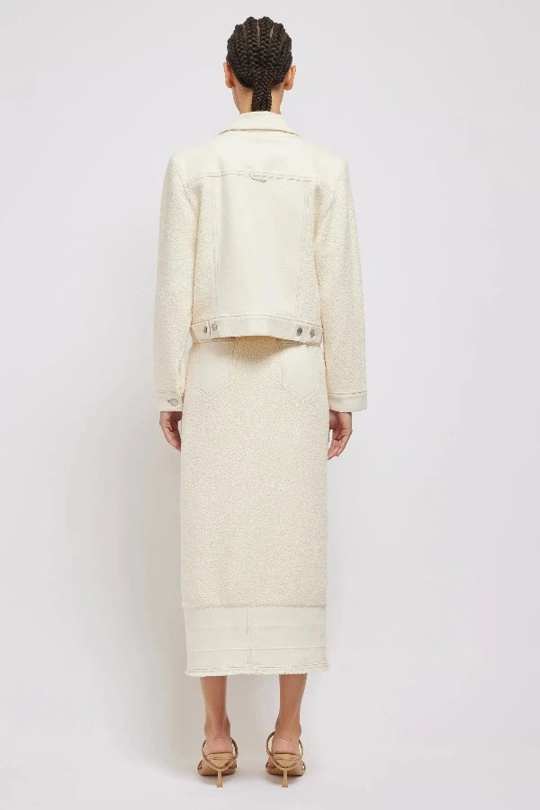 SIMKHAI - Baylin Denim Knit Jacket in Ivory White