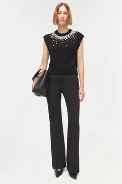 SIMKHAI - Candra Embellished Knit Vest in Black