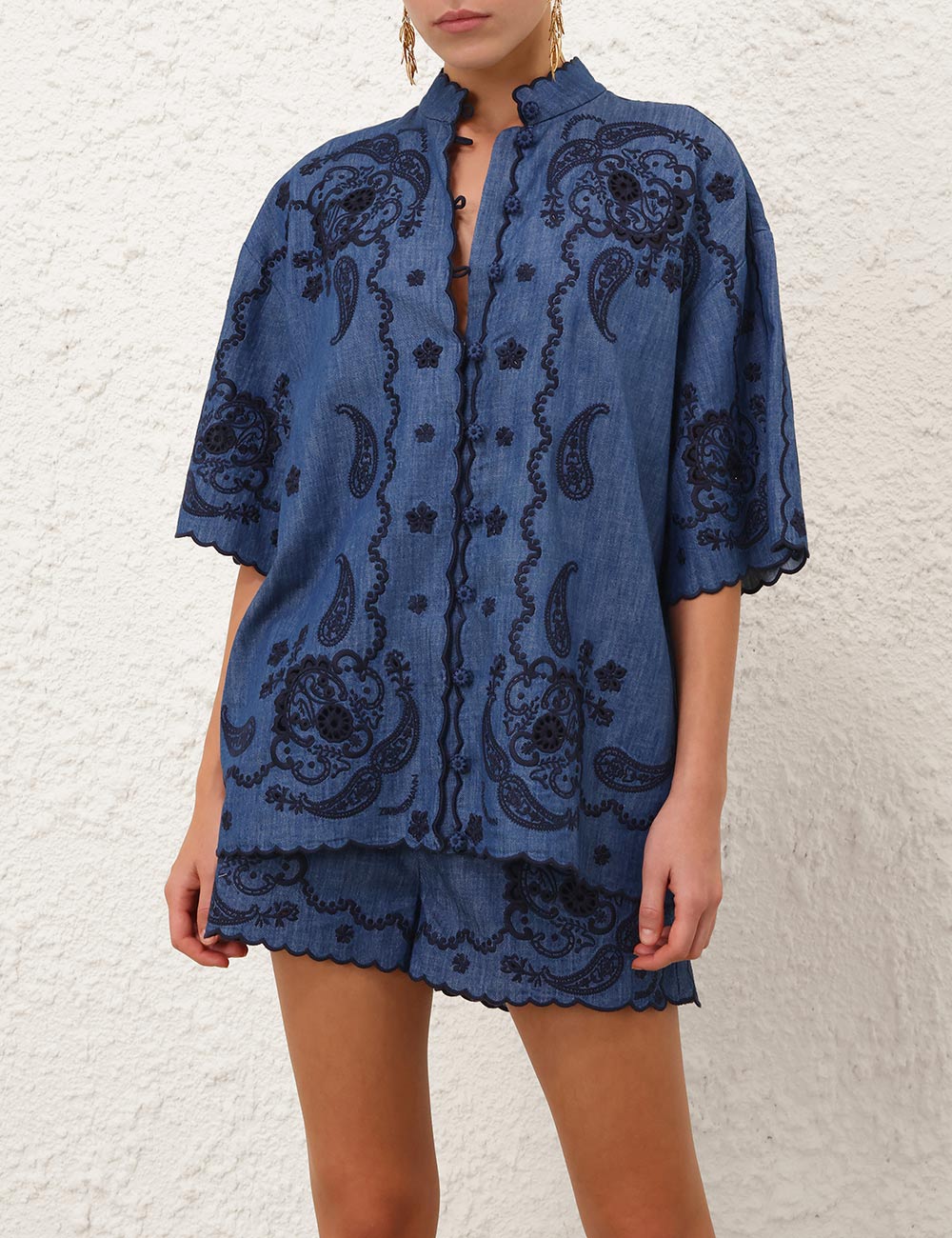 Zimmermann - Aster Embroidered Denim Shirt
