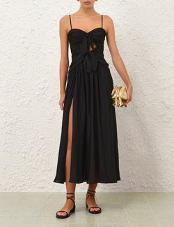 Zimmermann- Aster Scarf Midi Dress in black