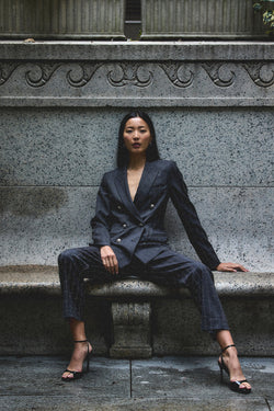 Derek Lam 10 Crosby - Walter Mini Studded Blazer in Grey Silver