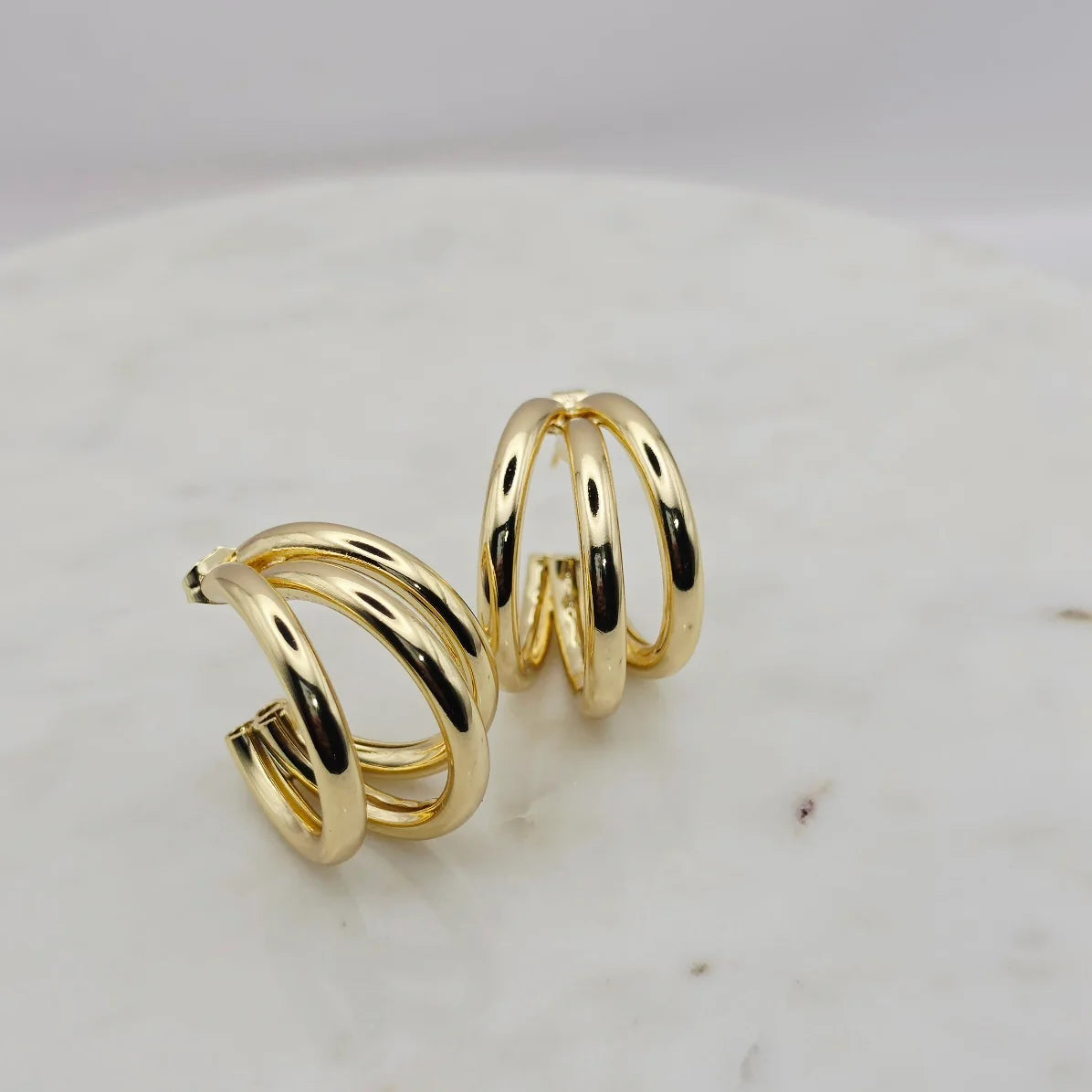 Xtraordinary Flair - Triple Layer Hoops in Gold